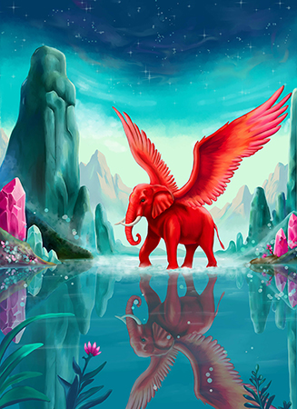 Elephant in a Magic Lake